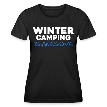 Winter camping is awesome winter camper - Women's Functional T-Shirt - black - Front - AI Model Female 172 light (172cm)