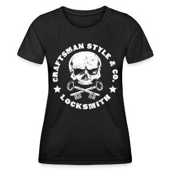 Schlosser Abzeichen - Frauen Funktions-T-Shirt - Schwarz - Vorne - AI Model Female 172 light (172cm)