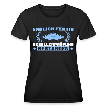 Gesellenprüfung bestanden Ausbildung Abschluss - Frauen Funktions-T-Shirt - Schwarz - Vorne - AI Model Female 172 light (172cm)