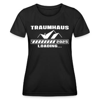 Bauherr Traumhaus 2025 loading Hausbau - Frauen Funktions-T-Shirt - Schwarz - Vorne - AI Model Female 172 light (172cm)