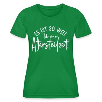 Ruhestand Es ist so weit Ich bin in Altersteilzeit - Frauen Funktions-T-Shirt - Kelly Green - Vorne - AI Model Female 172 dark (172cm)