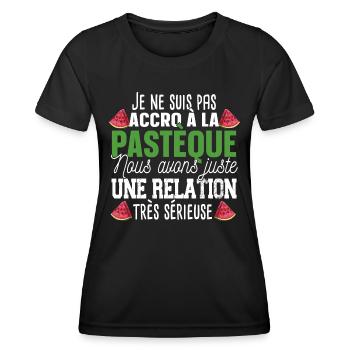 Pastèque Fruit Relation Cadeau Humour Rouge Vert - T-shirt sport Femme - noir - Devant - AI Model Female 172 light (172cm)