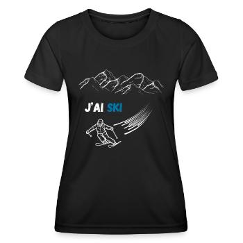 J'ai ski - T-shirt sport Femme - noir - Devant - AI Model Female 172 light (172cm)