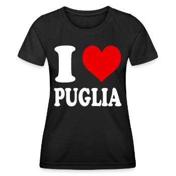 J’aime Région des Pouilles Italie Ville Coeur Drôle - T-shirt sport Femme - noir - Devant - AI Model Female 172 light (172cm)