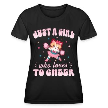 Mädchen, das gerne Cheerleader anfeuert - Frauen Funktions-T-Shirt - Schwarz - Vorne - AI Model Female 172 light (172cm)