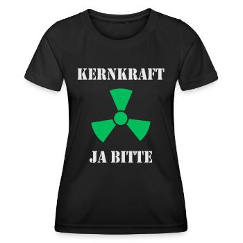 Kernkraft, Ja bitte - Frauen Funktions-T-Shirt - Schwarz - Vorne - AI Model Female 172 light (172cm)