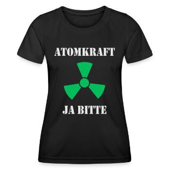 Atomkraft, Ja bitte - Frauen Funktions-T-Shirt - Schwarz - Vorne - AI Model Female 172 light (172cm)
