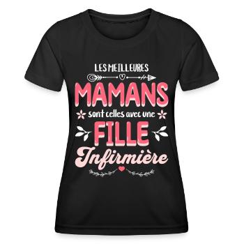 Meilleure Maman Avec Fille Infirmière - T-shirt sport Femme - noir - Devant - AI Model Female 172 light (172cm)