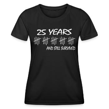25e anniversaire a survécu 25 vingt-cinq - T-shirt sport Femme - noir - Devant - AI Model Female 172 light (172cm)