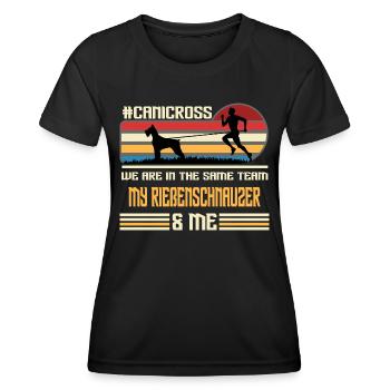canicross rießenschnauzer zughund zughundesport - Frauen Funktions-T-Shirt - Schwarz - Vorne - AI Model Female 172 light (172cm)