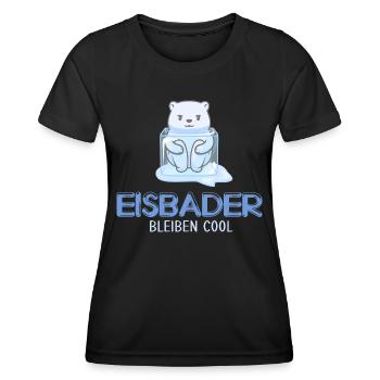 eisbaden eisloch pudelmütze jagertee eisbader - Frauen Funktions-T-Shirt - Schwarz - Vorne - AI Model Female 172 light (172cm)