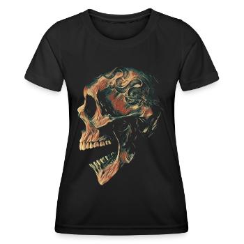Camo Skull - Frauen Funktions-T-Shirt - Schwarz - Vorne - AI Model Female 172 light (172cm)