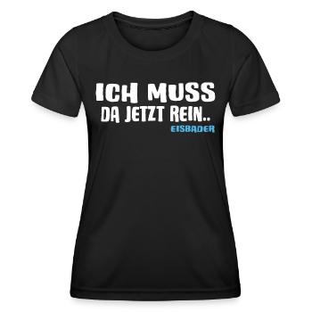 Eisbader Winterschwimmer Winterhart Eisbad - Frauen Funktions-T-Shirt - Schwarz - Vorne - AI Model Female 172 light (172cm)