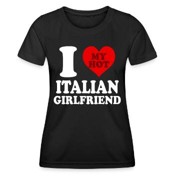 Ich liebe meine italienische Freundin lustiges Herz - Frauen Funktions-T-Shirt - Schwarz - Vorne - AI Model Female 172 light (172cm)