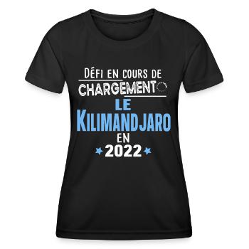 2022 Kilimandjaro Montagne Tanzanie Afrique - T-shirt sport Femme - noir - Devant - AI Model Female 172 light (172cm)