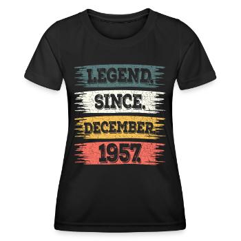 Légende Depuis Décembre 1957 65 Ans Anniversaire - T-shirt sport Femme - noir - Devant - AI Model Female 172 light (172cm)