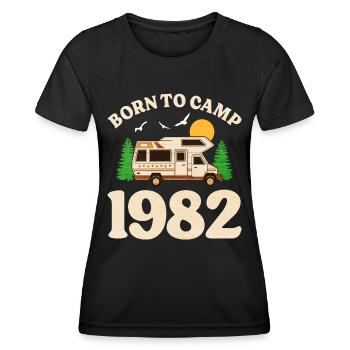 Né Pour Camper 1982 Camping 40 Ans Anniversaire - T-shirt sport Femme - noir - Devant - AI Model Female 172 light (172cm)