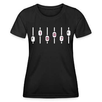 1987 Anniversaire Ingénieur du son DJ Disco - T-shirt sport Femme - noir - Devant - AI Model Female 172 light (172cm)