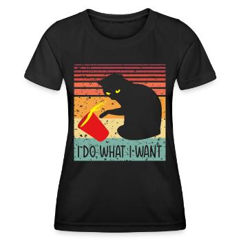I do what I want Cat - Frauen Funktions-T-Shirt - Schwarz - Vorne - AI Model Female 172 light (172cm)
