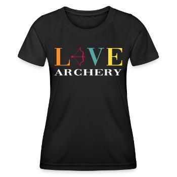 Archery archer bow and arrow target - Women's Functional T-Shirt - black - Front - AI Model Female 172 light (172cm)