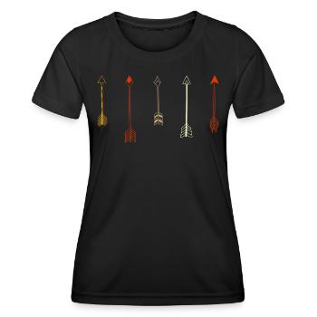 Pfeile Bogenschütze Zielwasser Bogen Zielscheibe - Frauen Funktions-T-Shirt - Schwarz - Vorne - AI Model Female 172 light (172cm)