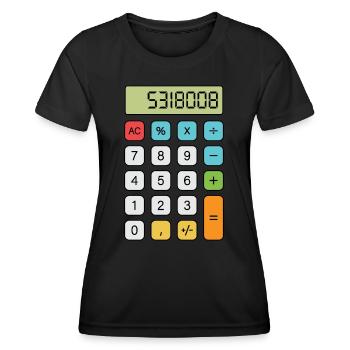 Calculatrice de Boobies - T-shirt sport Femme - noir - Devant - AI Model Female 172 light (172cm)