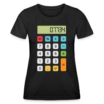 Bonjour Calculatrice - T-shirt sport Femme - noir - Devant - AI Model Female 172 light (172cm)