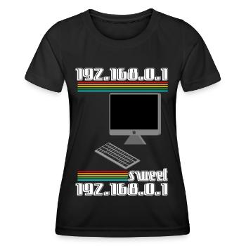 192.168.01 sweet 192.168.0.1 - T-shirt sport Femme - noir - Devant - AI Model Female 172 light (172cm)