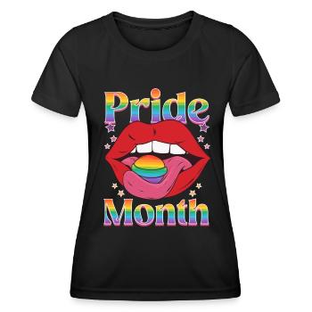 Pride Month | Rainbow Love Freedom - Women's Functional T-Shirt - black - Front - AI Model Female 172 light (172cm)