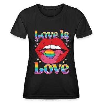 Love is Love | Rainbow Pride Month Freedom - Women's Functional T-Shirt - black - Front - AI Model Female 172 light (172cm)