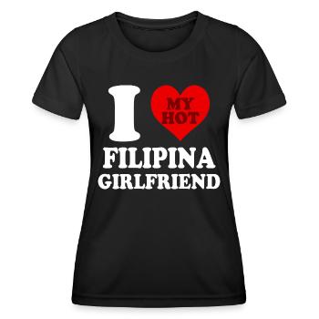Ich liebe meine philippinische Freundin lustiges Herz - Frauen Funktions-T-Shirt - Schwarz - Vorne - AI Model Female 172 light (172cm)