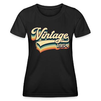 Vintage 1954 Jahrgang 67. Geburtstag Geschenk - Frauen Funktions-T-Shirt - Schwarz - Vorne - AI Model Female 172 light (172cm)