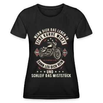 Motorrad Biker Motorradfahrer bike Rocker Rentner - Frauen Funktions-T-Shirt - Schwarz - Vorne - AI Model Female 172 light (172cm)