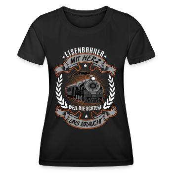 Modellbahn Eisenbahn Modelleisenbahn Modellbauer - Frauen Funktions-T-Shirt - Schwarz - Vorne - AI Model Female 172 light (172cm)