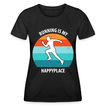 Faire du jogging - T-shirt sport Femme - noir - Devant - AI Model Female 172 light (172cm)