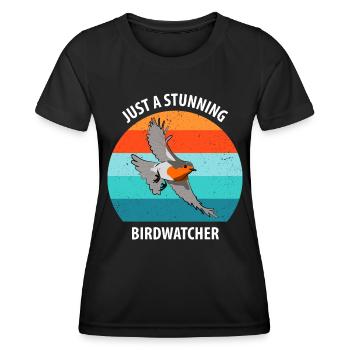 Observation des oiseaux Observation des oiseaux Observation des oiseaux - T-shirt sport Femme - noir - Devant - AI Model Female 172 light (172cm)