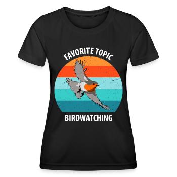 Observation des oiseaux Observation des oiseaux Observation des oiseaux - T-shirt sport Femme - noir - Devant - AI Model Female 172 light (172cm)