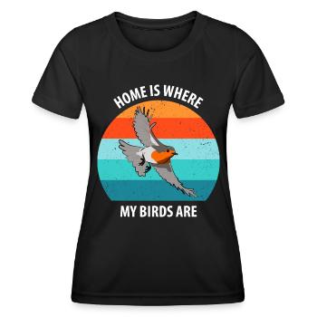 Observation des oiseaux Observation des oiseaux Observation des oiseaux - T-shirt sport Femme - noir - Devant - AI Model Female 172 light (172cm)
