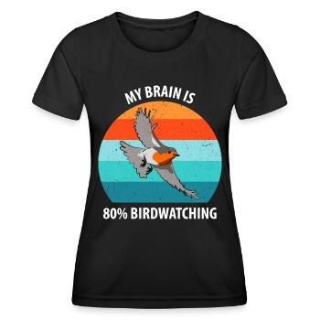 Observation des oiseaux Observation des oiseaux Observation des oiseaux - T-shirt sport Femme - noir - Devant - AI Model Female 172 light (172cm)