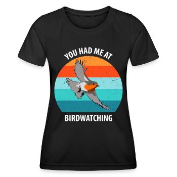 Observation des oiseaux Observation des oiseaux Observation des oiseaux - T-shirt sport Femme - noir - Devant - AI Model Female 172 light (172cm)