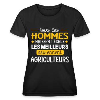 Agriculteur Agriculture Fermier Humour Fête Pères - T-shirt sport Femme - noir - Devant - AI Model Female 172 light (172cm)