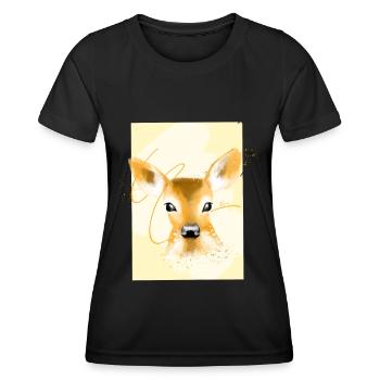 faon mignon, dessin - T-shirt sport Femme - noir - Devant - AI Model Female 172 light (172cm)