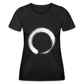 Circle design icon brush white - Women's Functional T-Shirt - black - Front - AI Model Female 172 light (172cm)