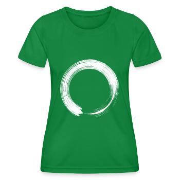 Circle design icon brush white - Women's Functional T-Shirt - kelly green - Front - AI Model Female 172 dark (172cm)