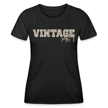 Jahrgang 1957 Original 1957 Retro 1957 Geschenk 1957 - Frauen Funktions-T-Shirt - Schwarz - Vorne - AI Model Female 172 light (172cm)