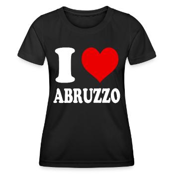I Love Abruzzo Italy Funny Witty Heart - Women's Functional T-Shirt - black - Front - AI Model Female 172 light (172cm)
