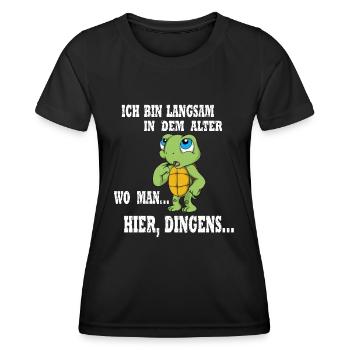 Schildkröte 60 Geburtstag im Jahrgang 1960 Alter - Frauen Funktions-T-Shirt - Schwarz - Vorne - AI Model Female 172 light (172cm)