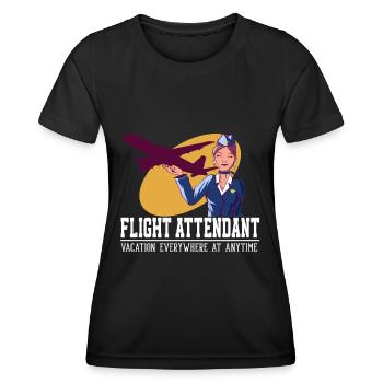 Flight Attendant Vacation Everywhere - T-shirt sport Femme - noir - Devant - AI Model Female 172 light (172cm)