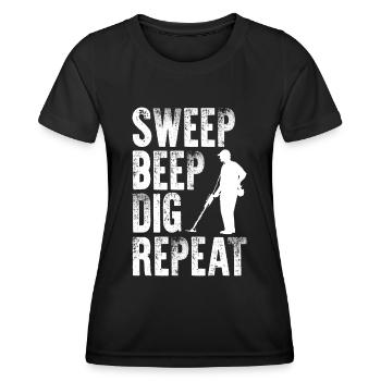 Sweep Beep Dig Repeat - Women's Functional T-Shirt - black - Front - AI Model Female 172 light (172cm)