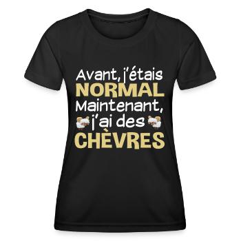 Chèvre animal. Chèvres berger. Cadeau humour - T-shirt sport Femme - noir - Devant - AI Model Female 172 light (172cm)